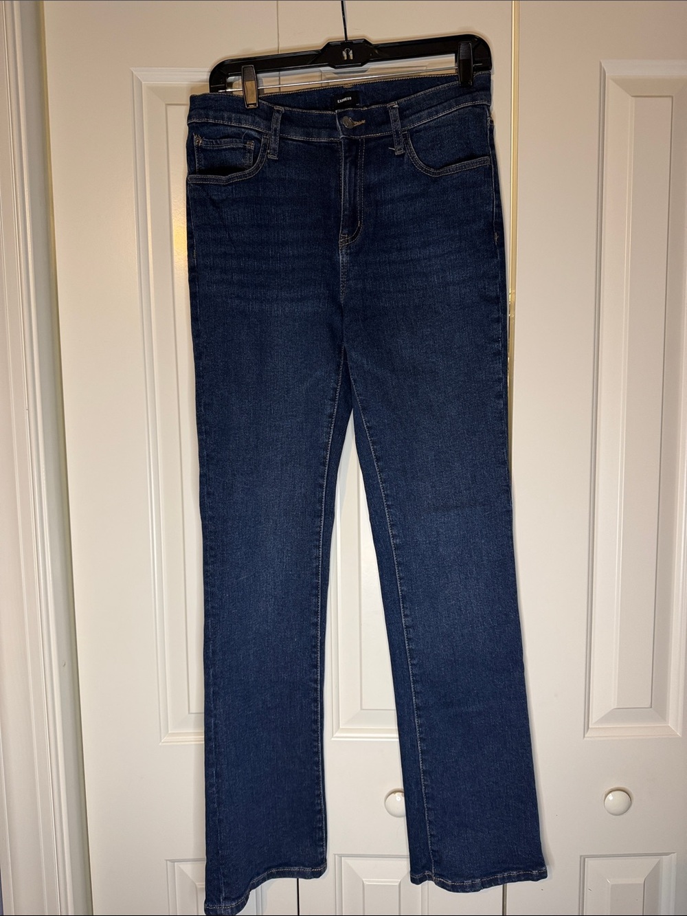 Express Dark Blue Straight-Leg Women's Jeans